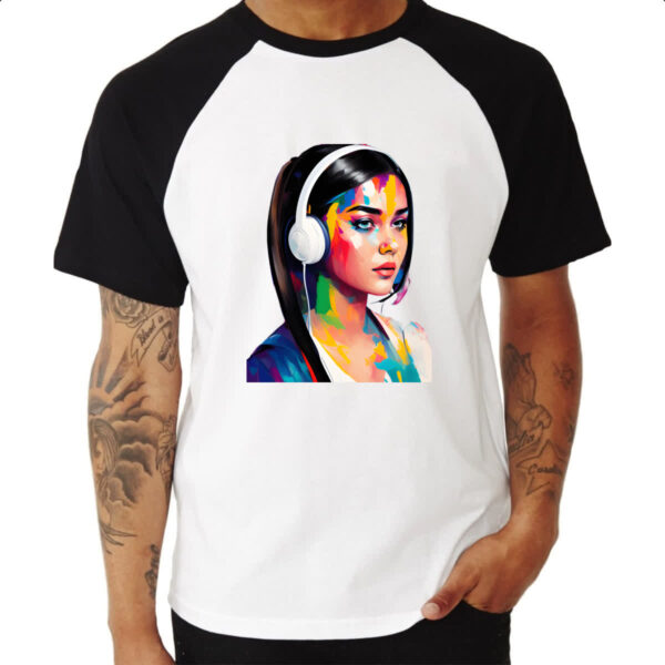 Camiseta Raglan Adolescente headset pintura - Imagem 3