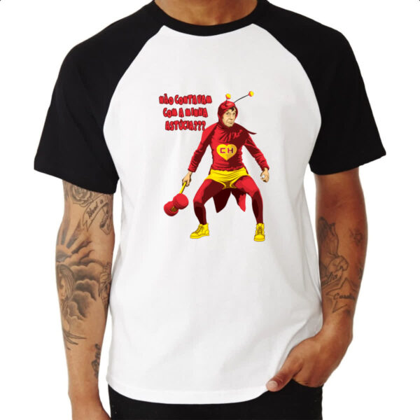 Camiseta Raglan Chapolin nao contavam com minha astucia - Imagem 3