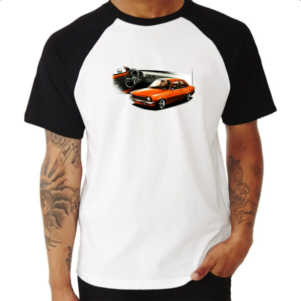 Camiseta Raglan Chevette primeira geracao Vermelho - Imagem 3