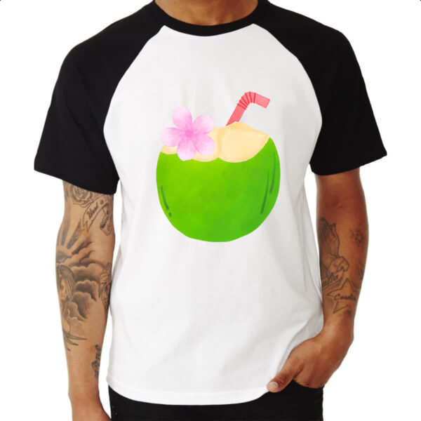 Camiseta Raglan Agua de coco ferias - Imagem 3