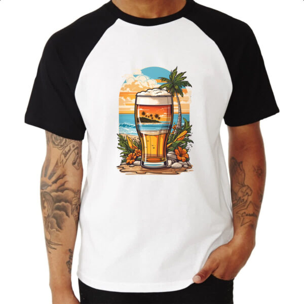 Camiseta Raglan Copo de Cerveja Sunset - Imagem 3