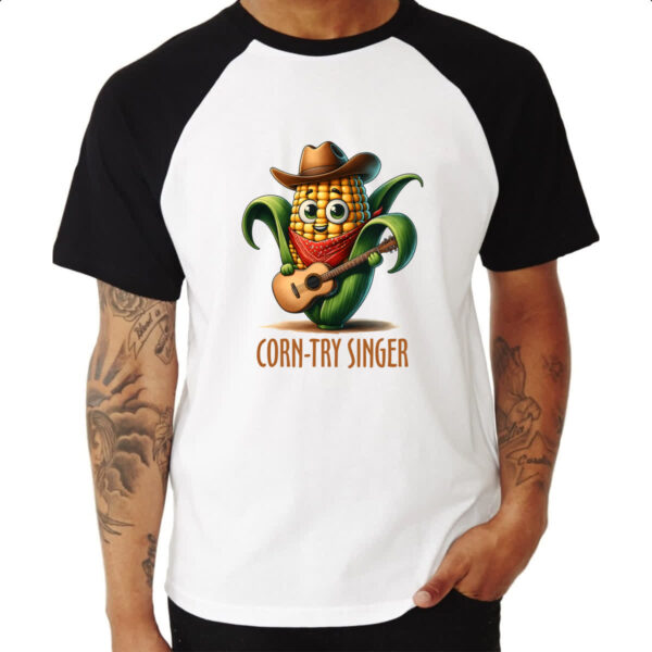 Camiseta Raglan Corn-try singer - Imagem 3