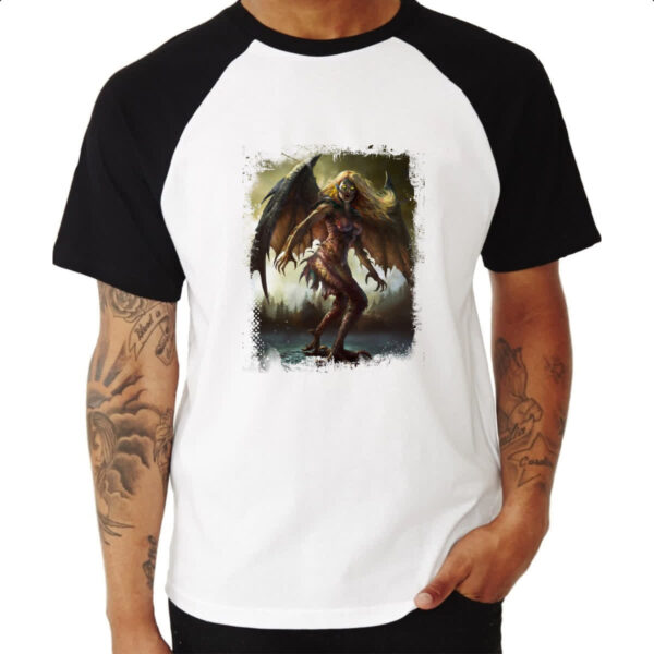 Camiseta Raglan Criatura Mitologica Harpia 04 - Imagem 3