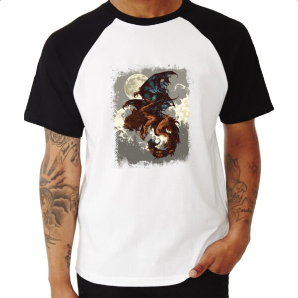 Camiseta Raglan Criatura Mitologica Manticora 02 - Imagem 3