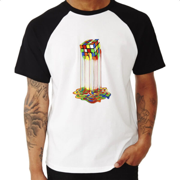 Camiseta Raglan Cubo magico derretendo - Imagem 3