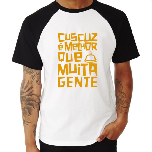 Camiseta Raglan Cuscuz melhor que muita gente - Imagem 3