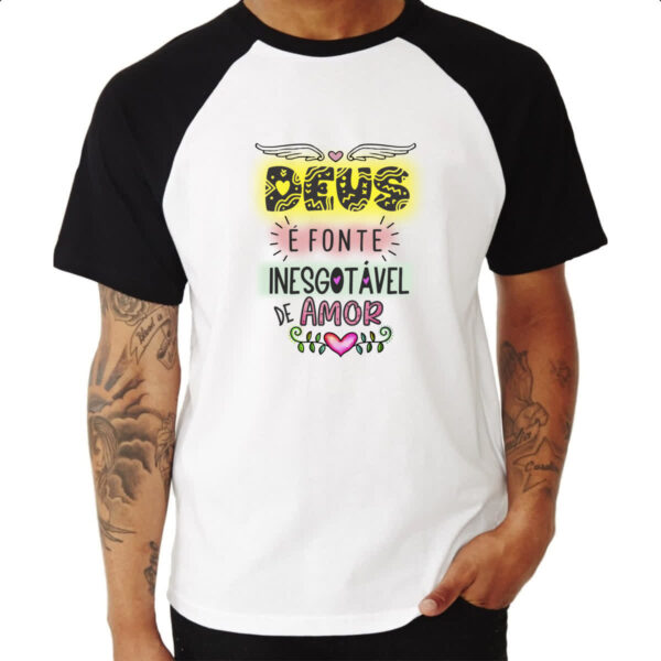 Camiseta Raglan Deus fonte de amor - Imagem 3