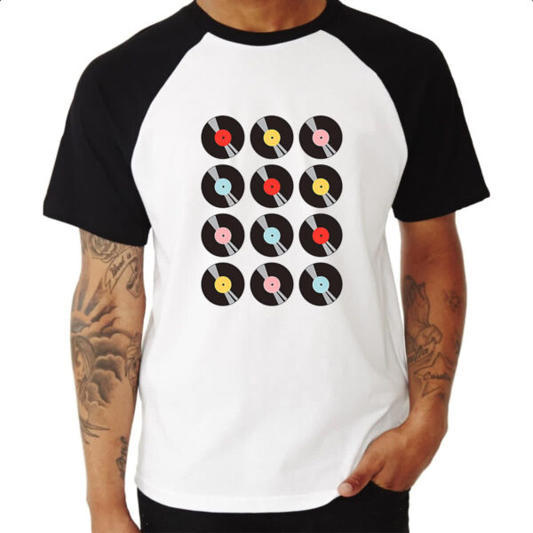 Camiseta Raglan Disco de vinil nostalgia - Imagem 3