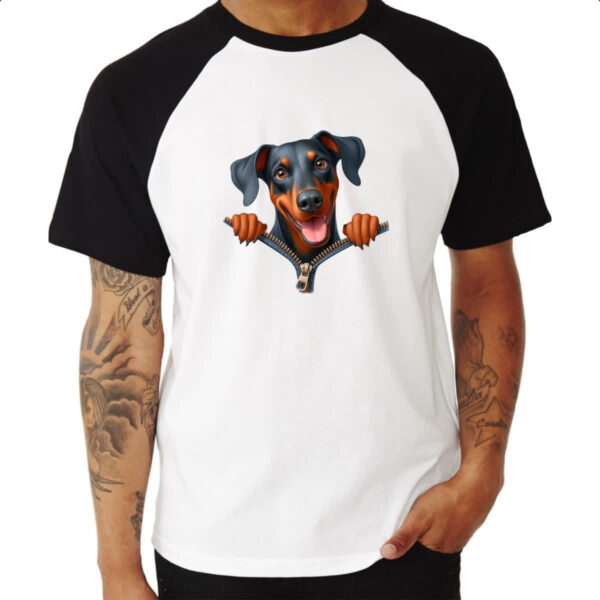 Camiseta Raglan Dobermann no Ziper - Imagem 3