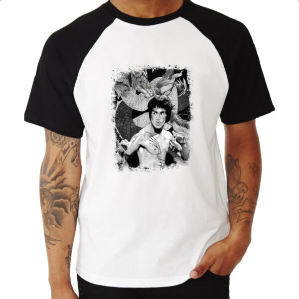 Camiseta Raglan Dragao Bruce Lee - Imagem 3