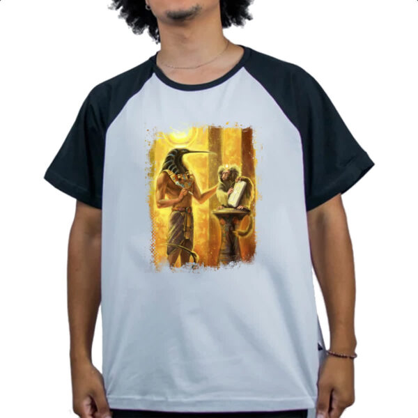 Camiseta Raglan Egito Maat e escriba - Imagem 4