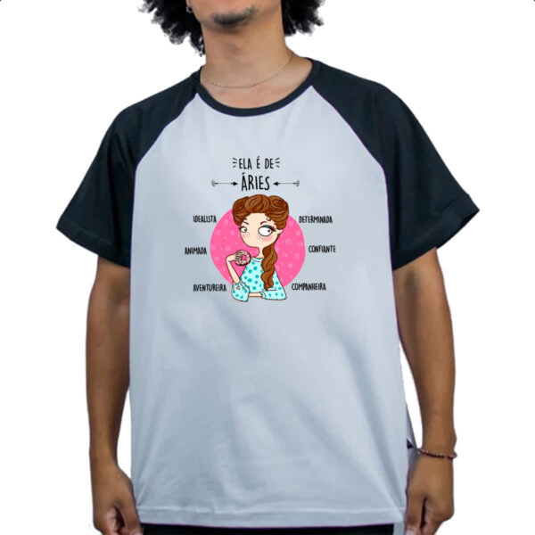 Camiseta Raglan Ela e de Aries - Imagem 4
