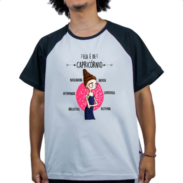 Camiseta Raglan Ela e de Capricornio - Imagem 4