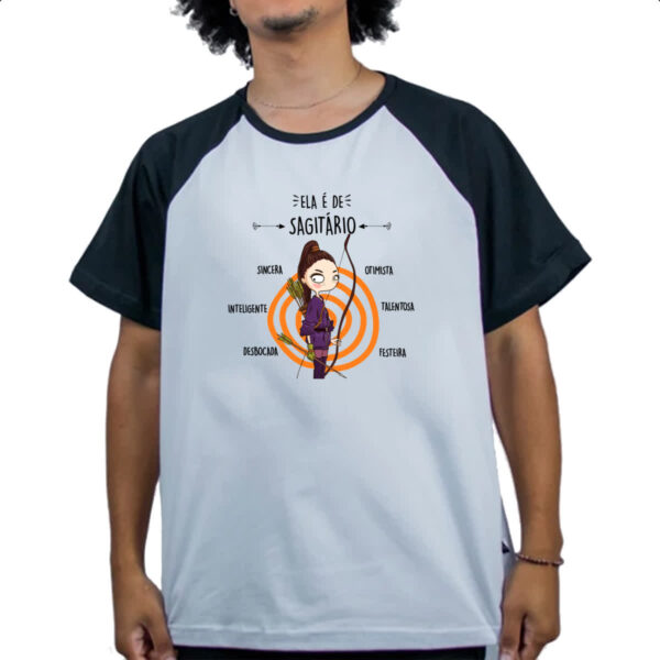 Camiseta Raglan Ela e de Sagitario - Imagem 4