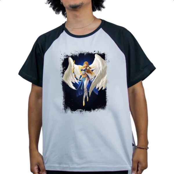 Camiseta Raglan Empires and Puzzles Heroi Atena - Imagem 4