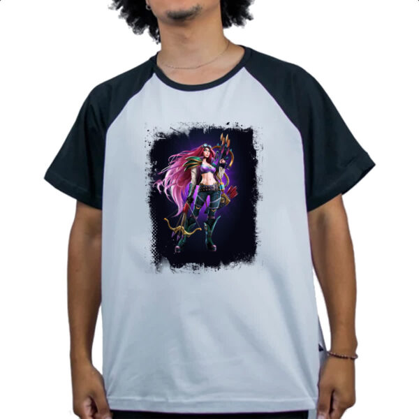 Camiseta Raglan Empires and Puzzles Heroi Domitia - Imagem 4