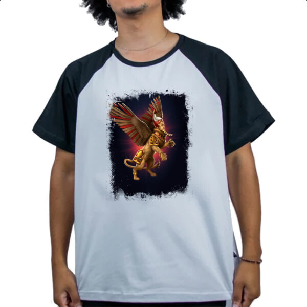 Camiseta Raglan Empires and Puzzles Heroi Khufu - Imagem 4