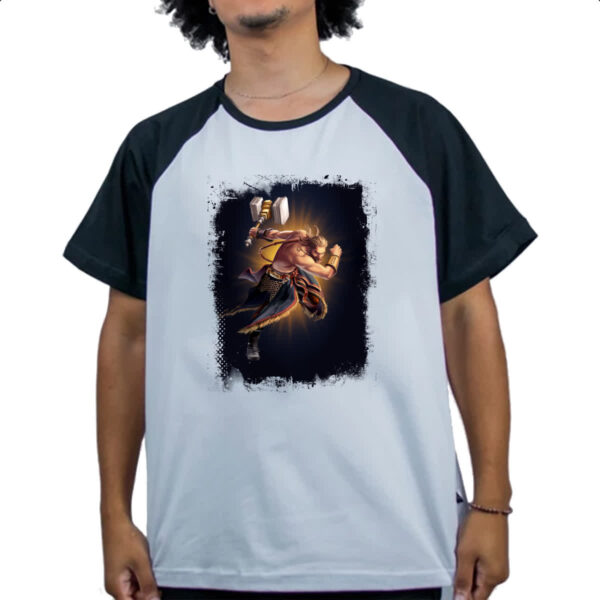 Camiseta Raglan Empires and Puzzles Heroi Thor - Imagem 4