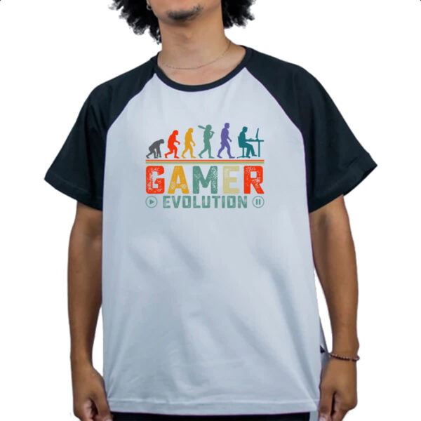 Camiseta Raglan Evolucao gamer - Imagem 4
