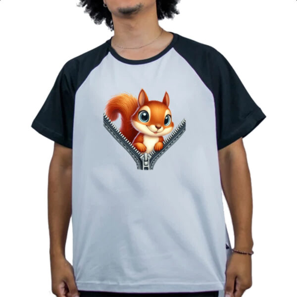 Camiseta Raglan Esquilo no ziper - Imagem 4