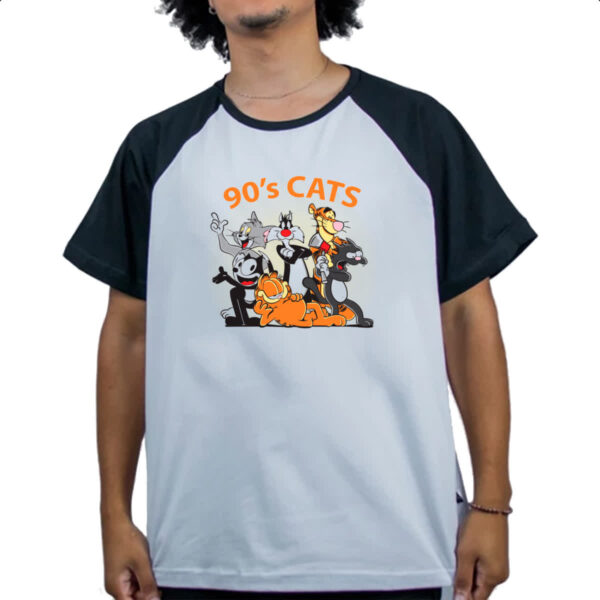 Camiseta Raglan 90s cats - Imagem 4