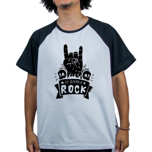 Camiseta Raglan Eu quero e Rock - Imagem 4