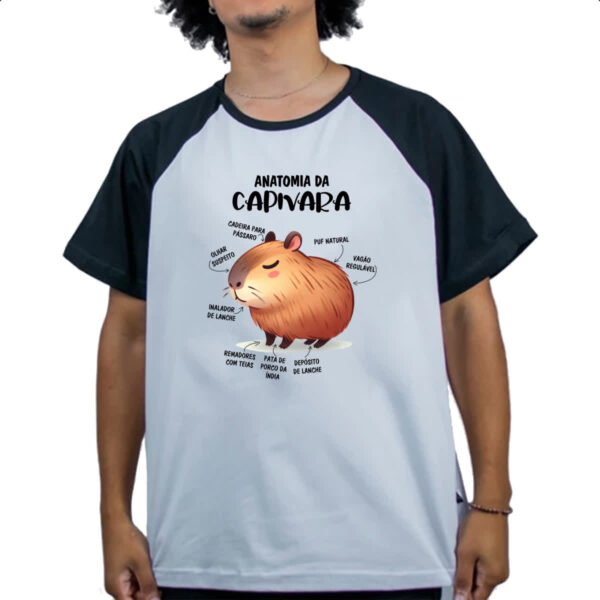 Camiseta Raglan Anatomia da capivara - Imagem 4