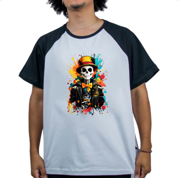 Camiseta Raglan Jack Skeleton Londres Street - Imagem 4