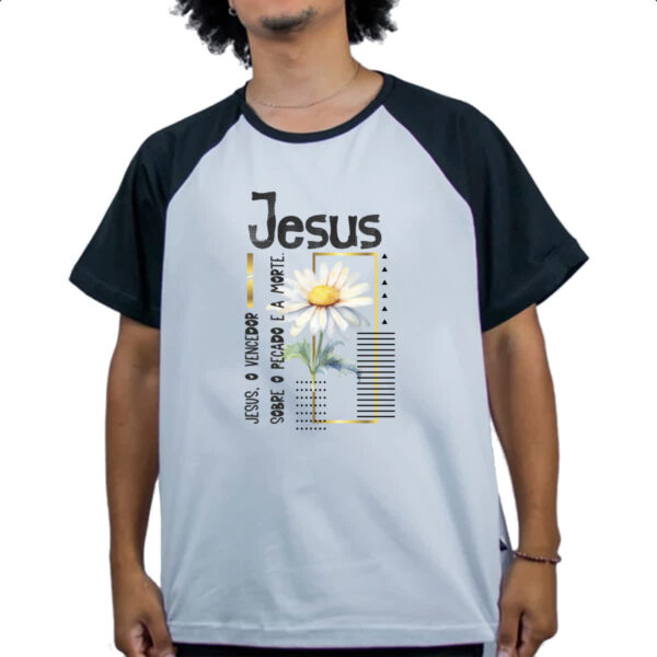 Camiseta Raglan Jesus o vencedor - Imagem 4