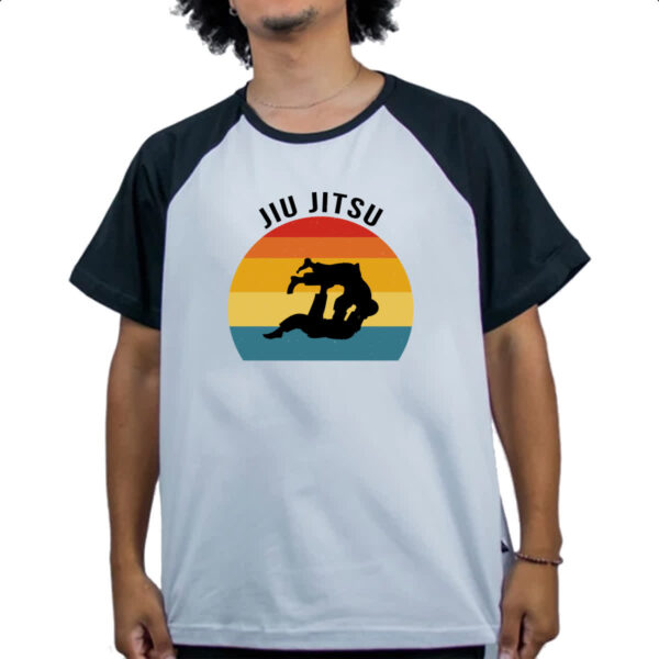 Camiseta Raglan Jiu-Jitsu Silhueta Sunset - Imagem 4
