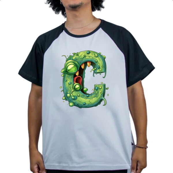 Camiseta Raglan Zumbi Alfabeto Letra C - Imagem 4