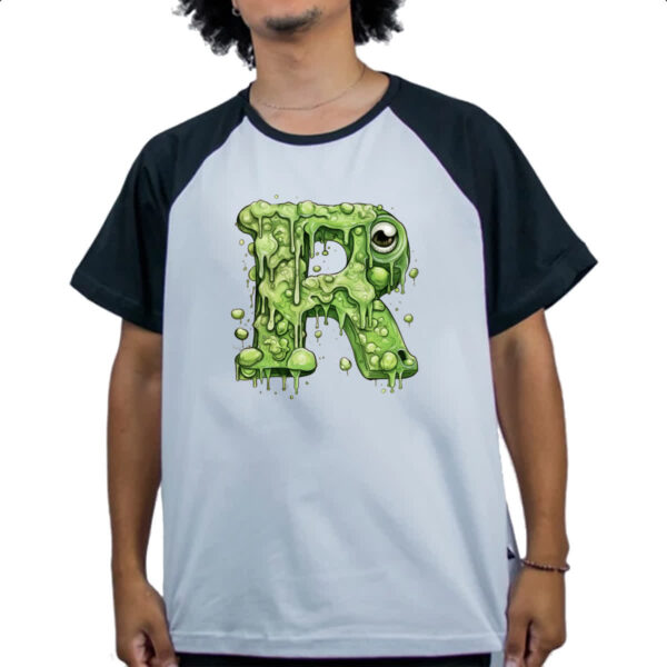 Camiseta Raglan Zumbi Alfabeto Letra R - Imagem 4