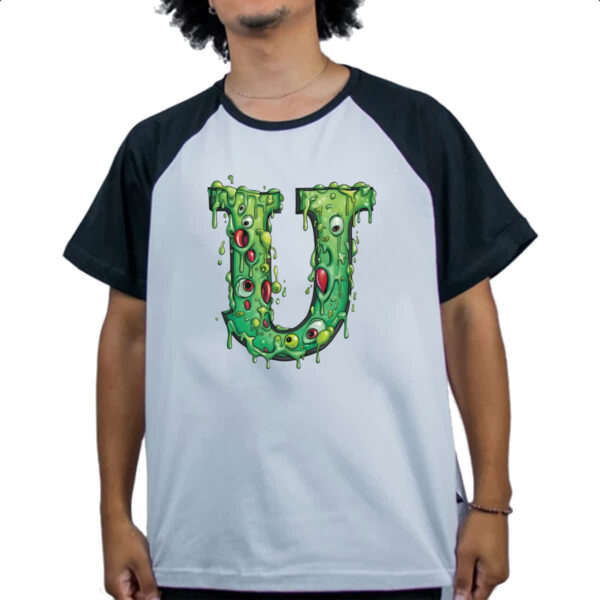 Camiseta Raglan Zumbi Alfabeto Letra U - Imagem 4