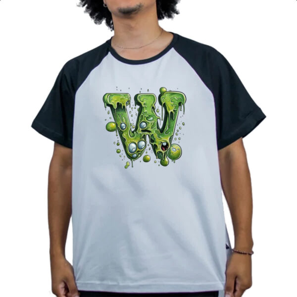 Camiseta Raglan Zumbi Alfabeto Letra W - Imagem 4