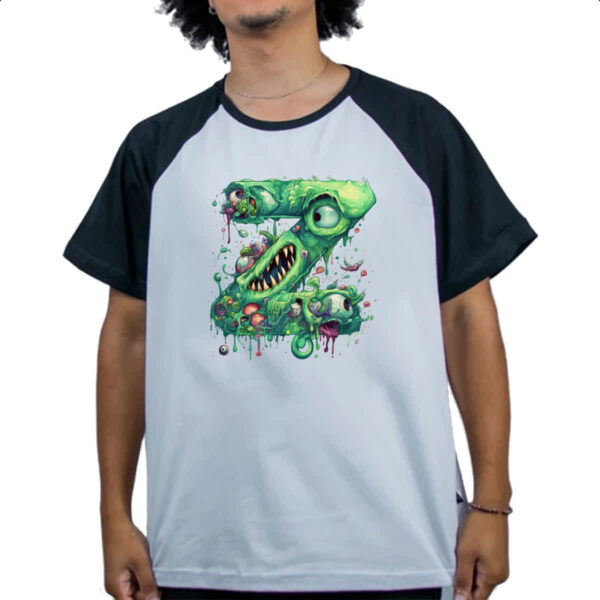 Camiseta Raglan Zumbi Alfabeto Letra Z - Imagem 4