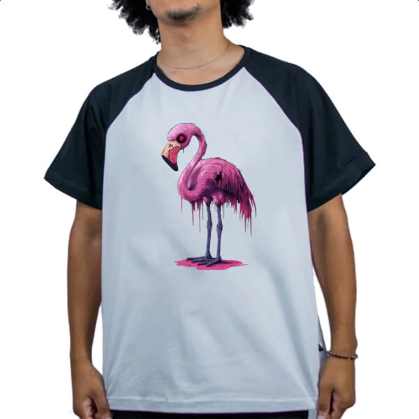 Camiseta Raglan Zumbi Flamingo - Imagem 4