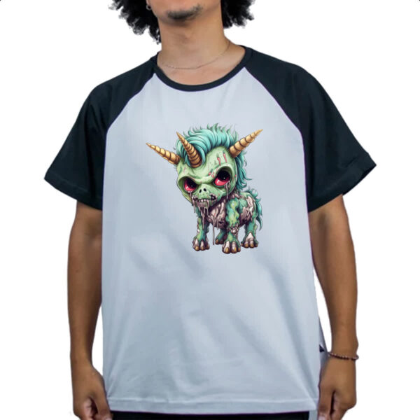 Camiseta Raglan Zumbi Unicornio - Imagem 4