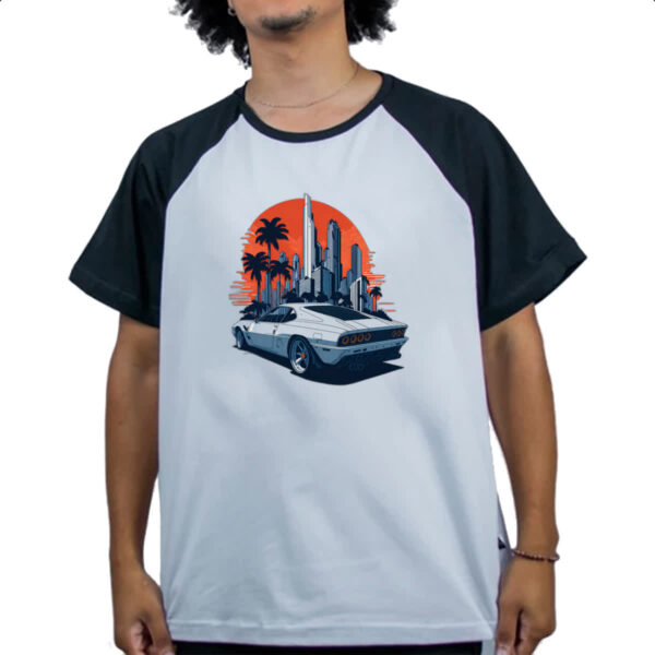 Camiseta Raglan Ferrari Branca Sunset - Image 4