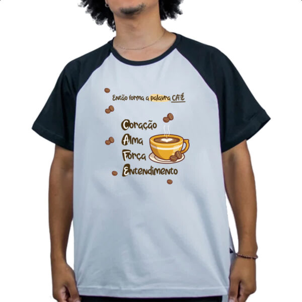 Camiseta Raglan Forma a palavra CAFE - Imagem 4