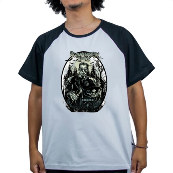 Camiseta Raglan Frankenstein Rocks - Imagem 4