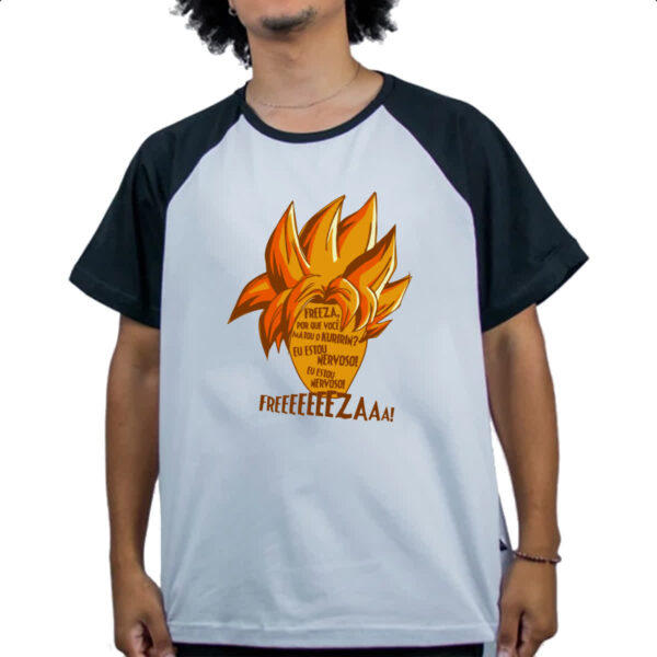 Camiseta Raglan Freeza voce matou o Kuririn eu estou nervoso - Imagem 4
