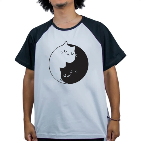 Camiseta Raglan Gatinhos Yin Yang - Imagem 4