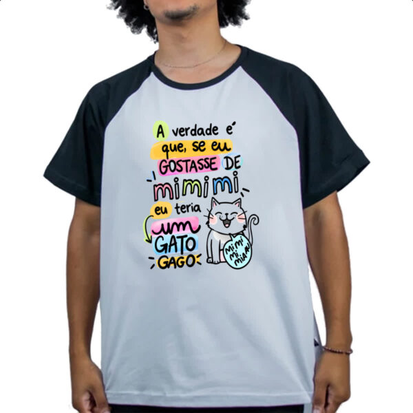 Camiseta Raglan Gato mi mi mi - Imagem 4