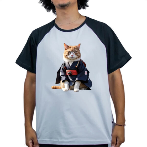 Camiseta Raglan Gato samurai - Imagem 4