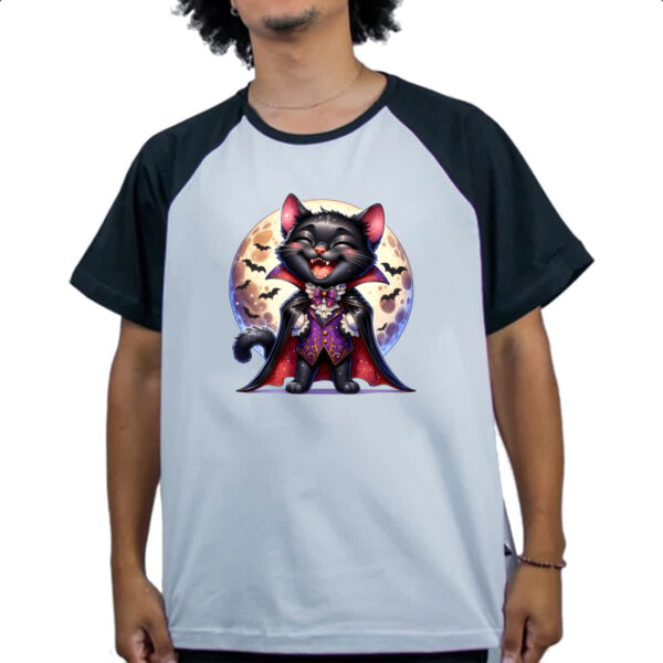 Camiseta Raglan Gato vampiro - Imagem 4