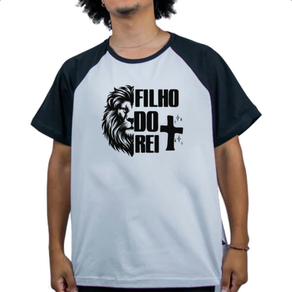 Camiseta Raglan Gospel Filho do rei Leao - Imagem 4
