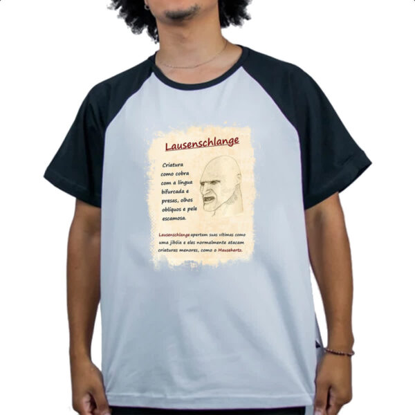 Camiseta Raglan Grimm Livro Lausenchlange - Imagem 4