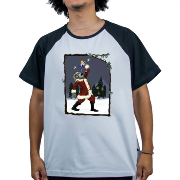 Camiseta Raglan Grimm Monroe Book Krampus - Imagem 4
