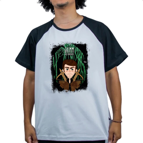 Camiseta Raglan Grimm Nick Burkhardt Arte - Imagem 4