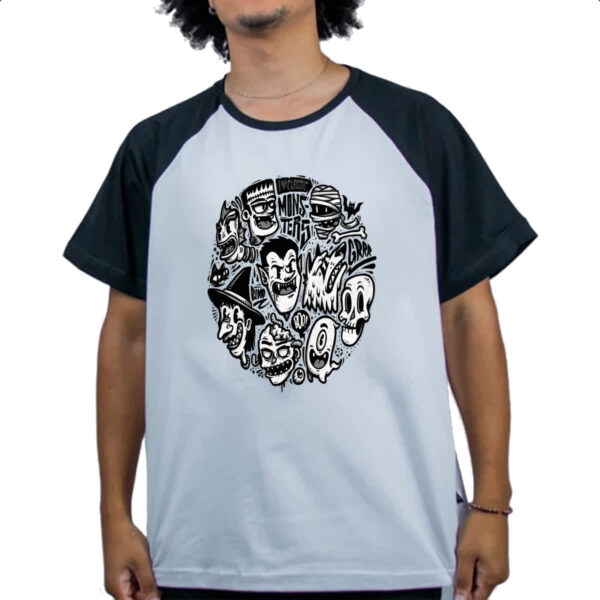 Camiseta Raglan I love classic monsters - Imagem 4